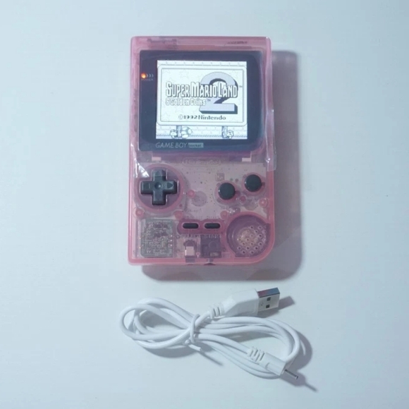 Clear Cherry Pink Game Boy Pocket Light (MGB-001) w/ 36 Color Backlit IPS Screen